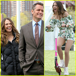 Sutton Foster Scoots Around 'Younger' Set with Peter Hermann!