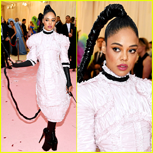 Tessa Thompson Uses Her Hair as a Whip at Met Gala 2019