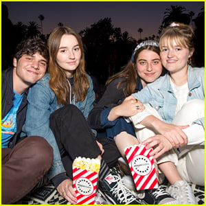 Kaitlyn Dever & Jack Quaid Swim To See 'Jaws' at Cinespia