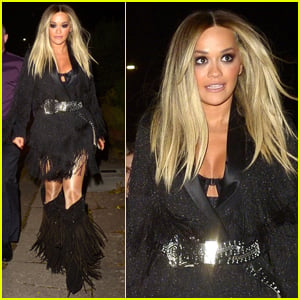 Rita Ora Rocks Fringe Outfit for Night Out in London!
