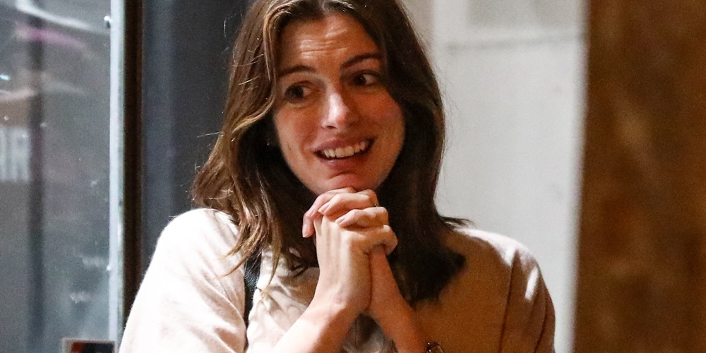 Pregnant Anne Hathaway & Husband Adam Shulman Enjoy a Dinner Date With