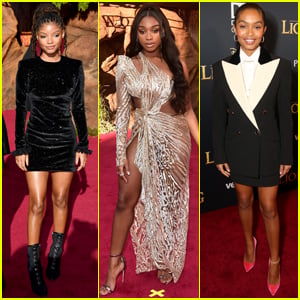 Halle Bailey, Normani, & Yara Shahidi Step Out for 'The Lion King' Premiere