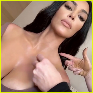 Kim Kardashian Demonstrates How She Covers Up Sunburn on Her Cleavage - Watch!
