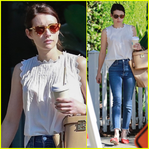 Emma Roberts Picks Up Lunch To Go in Los Angeles