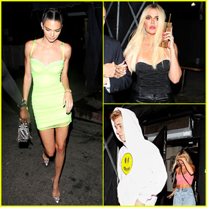 Kendall Jenner & Khloe Kardashian Join the Biebers for Fun Friday Night Out!