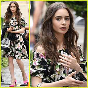 Lily Collins Films More Scenes For 'Emily in Paris' in France