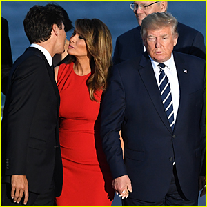 Photos of Melania Trump Kissing Justin Trudeau at G7 Go Viral