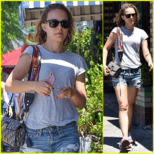 Natalie Portman Looks Cute in Denim Shorts on a Solo Stroll to Lunch
