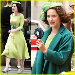 Rachel Brosnahan Gets Glam While Filming 'The Marvelous Mrs. Maisel'