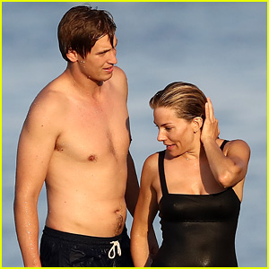 Sienna Miller & Boyfriend Lucas Zwirner Enjoy a Swim on Vacation in Saint-Tropez