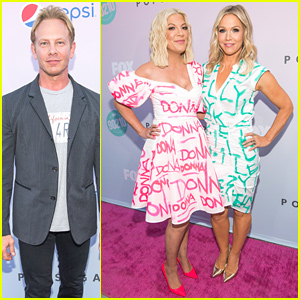 Tori Spelling & Jennie Garth Wear Their 'Beverly Hills 90210' Characters' Names On Their Dresses at Peach Pit Pop-Up