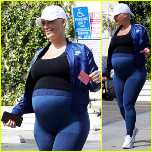 Pregnant Amber Rose Heads to a Family Lunch in LA as Due Date Approaches