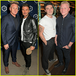 David & Brooklyn Beckham Support Gordon Ramsay at Lucky Cat Restaurant Launch!