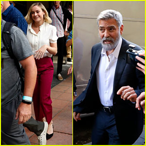 Brie Larson & George Clooney Film Nespresso TV Spot in Madrid