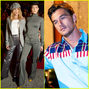 Tyler Cameron Joins Gigi Hadid & Sister Bella at Fashion Show in NYC