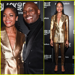 Naomie Harris Dazzles in Gold for for 'Black & Blue' Premiere with Tyrese Gibson