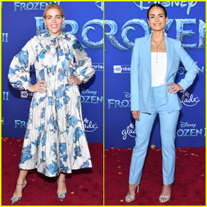 Busy Philipps & Jordana Brewster Go Pretty in Blue for 'Frozen 2' Premiere!