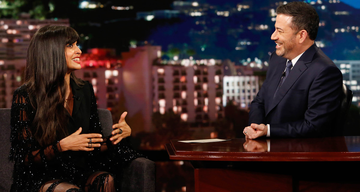 Jameela Jamil Tells ‘Kimmel’ She ‘Almost Died’ Due To Ted Danson’s