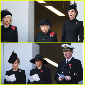 Here's Why Meghan Markle & Kate Middleton Stood Separately at Remembrance Day Amid More Feud Rumors