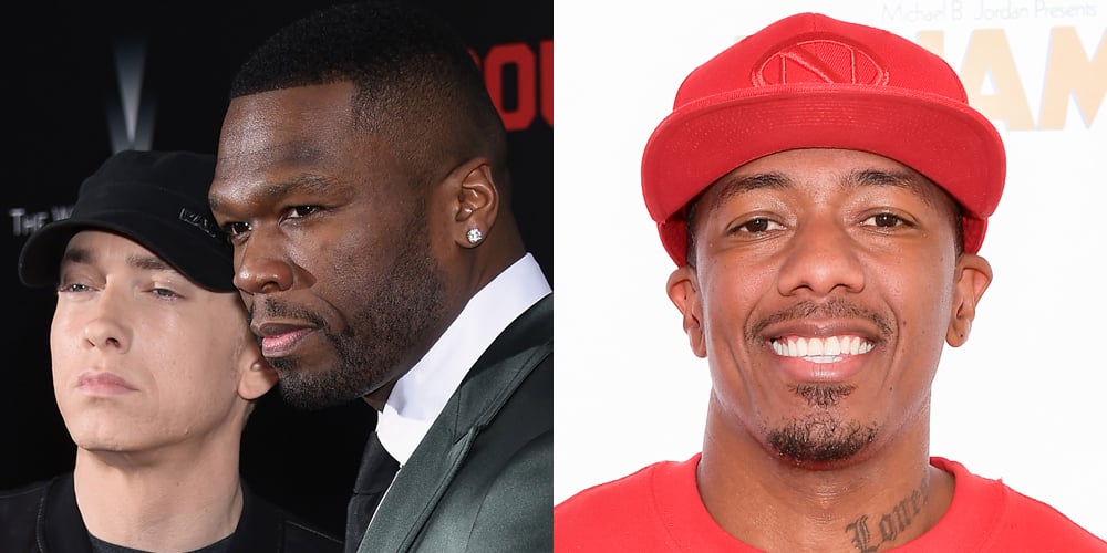 50 Cent Gets Involved in Nick Cannon & Eminem Feud, Says He Could ‘Kick