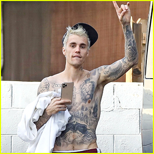 Justin Bieber Goes Shirtless For Dance Rehearsals in LA