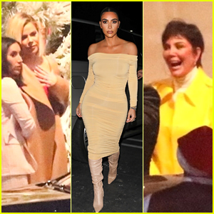 Kim Kardashian, Kris Jenner & Khloe Kardashian Attend a Christmas Party