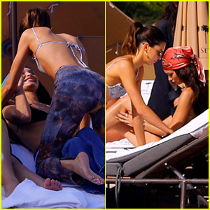 Bella Hadid & Kendall Jenner Have Fun & Get Flirty in Bikinis in Miami