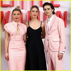Timothee Chalamet & Florence Pugh Match in Pink at 'Little Women' UK Premiere!