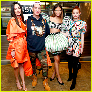 Kacey Musgraves & Madelaine Petsch Watch Moschino's Pre-Fall 2020 Fashion Show in a Subway Car