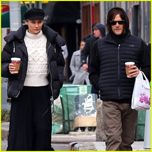 Diane Kruger & Norman Reedus Pick Up Coffee To Go While Running Errands Together