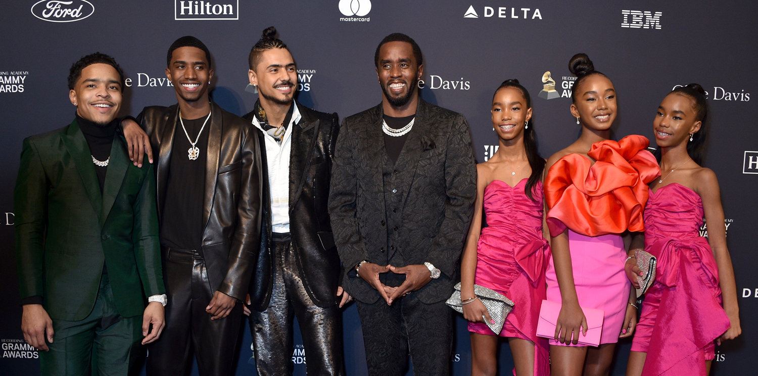 Diddy is Joined by All Six Kids While Being Honored at Clive Davis’ Pre