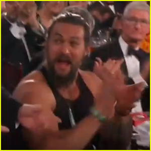 Jason Momoa Strips Down to a Tank Top at Golden Globes 2020