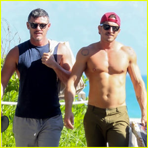 Luke Evans Hits the Beach with Rumored Boyfriend Rafael Olarra