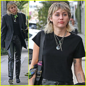 Miley Cyrus Shows Off Her Punk Style at a Recording Studio