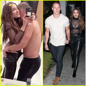 Olivia Culpo's Boyfriend Christian McCaffrey Helps Her Get Her Skin Tight Leather Pants On!
