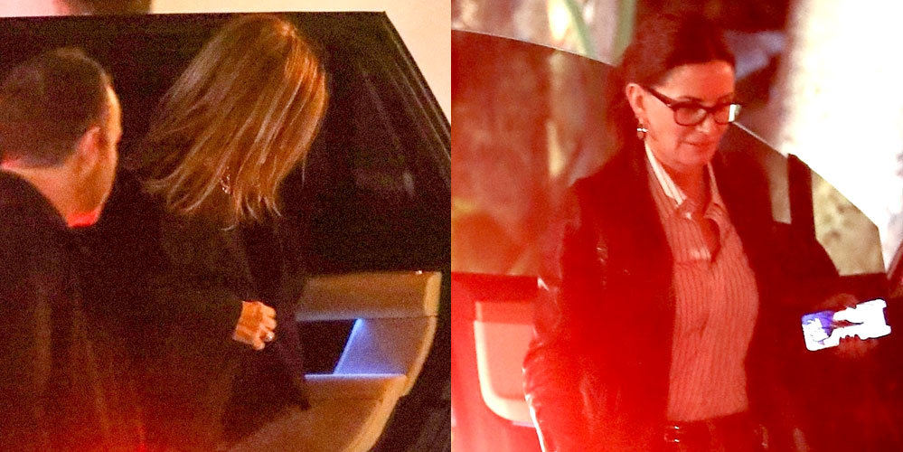 Jennifer Aniston Arrives for 51st Birthday Party with BFF Courteney Cox