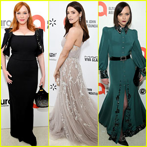 Christina Hendricks, Ashley Greene, & Christina Ricci Get All Dressed Up for Elton John's Oscar Party 2020!
