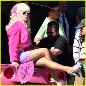Emmy Rossum is Unrecognizable as Angelyne in New Set Photos!
