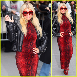 Jessica Simpson Looks Red Hot in a Snake-Print Dress at 'The View' in NYC