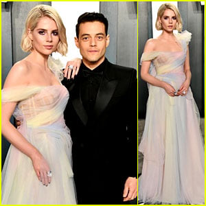 Lucy Boynton Switches Up Her Look for Oscars Party with Boyfriend Rami Malek!