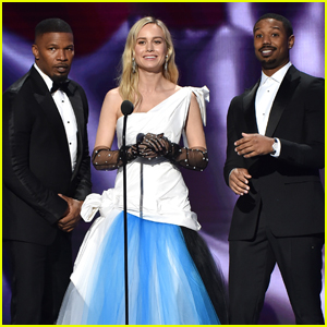 Brie Larson Joins 'Just Mercy' Co-Stars Michael B. Jordan & Jamie Foxx at NAACP Image Awards 2020