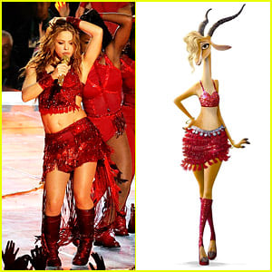 Shakira's Super Bowl Outfit Was the Same as Her 'Zootopia' Character's Outfit!