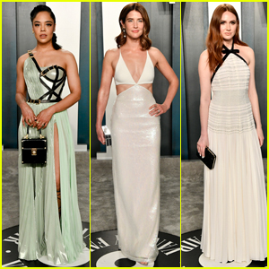 Marvel Stars Tessa Thompson, Cobie Smulders, & Karen Gillan Attend Vanity Fair Oscar Party 2020