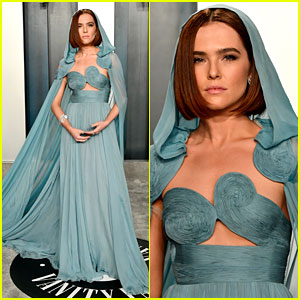 Zoey Deutch Looks Like a Goddess in Hooded Dress at Vanity Fair Oscar Party 2020!