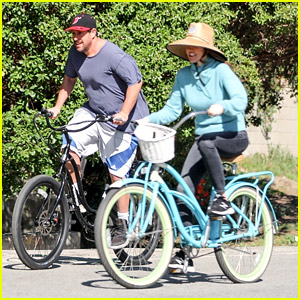 Adam Sandler Enjoys Bike Ride With Wife Jackie After Postponing Tour