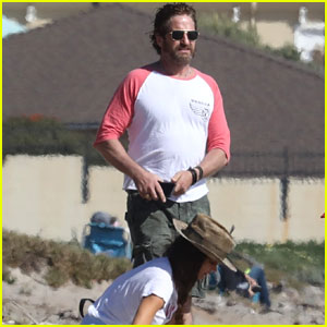 Gerard Butler Gets Some Fresh Air at the Beach with Morgan Brown