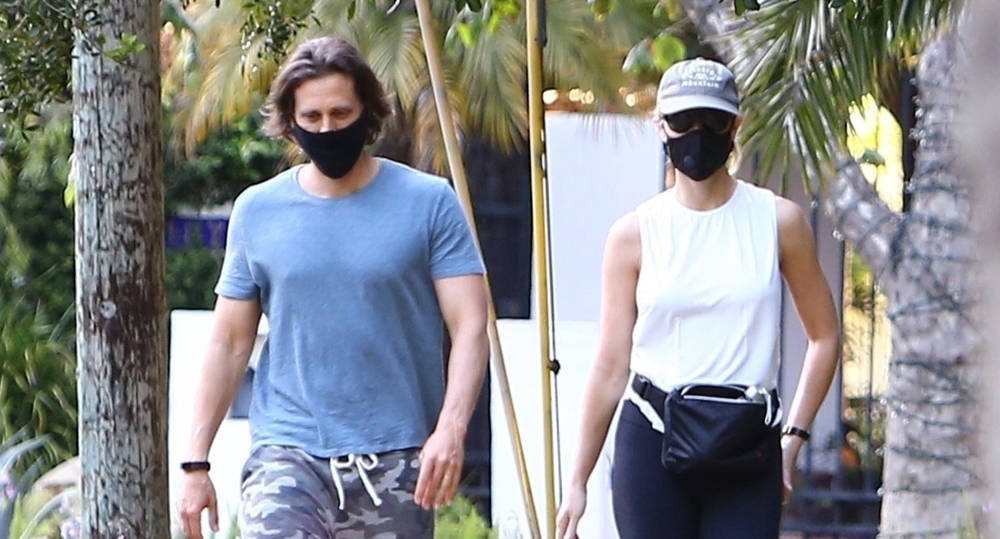 Paltrow & Brad Falchuk Go For a Masked Stroll in Brentwood