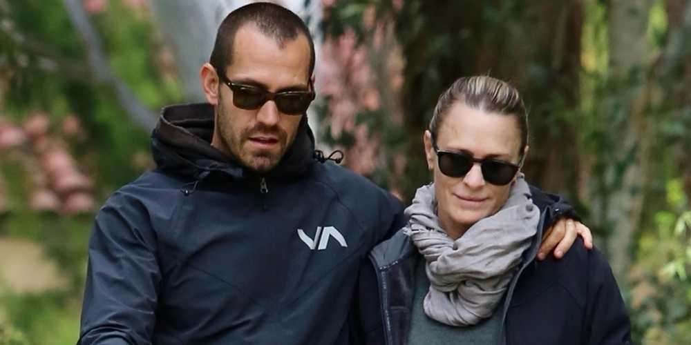 Robin Wright Joins Husband Clement Giraudet For A Walk With Their Dog