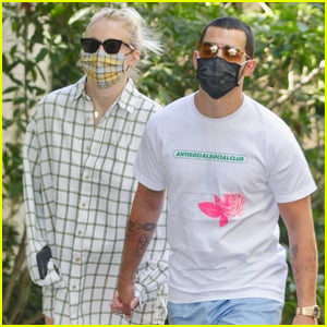 Sophie Turner Wears Oversized Shirt on Walk with Joe Jonas