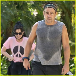 Colin Farrell Works Up a Sweat During Workout with Sister Claudine
